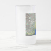 Blauer Pfauenfeder Mattglas Bierglas (Mittel)