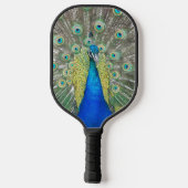 Blauer Pfauenfeder Pickleball Schläger (Rückseite)