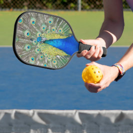 Blauer Pfauenfeder Pickleball Schläger