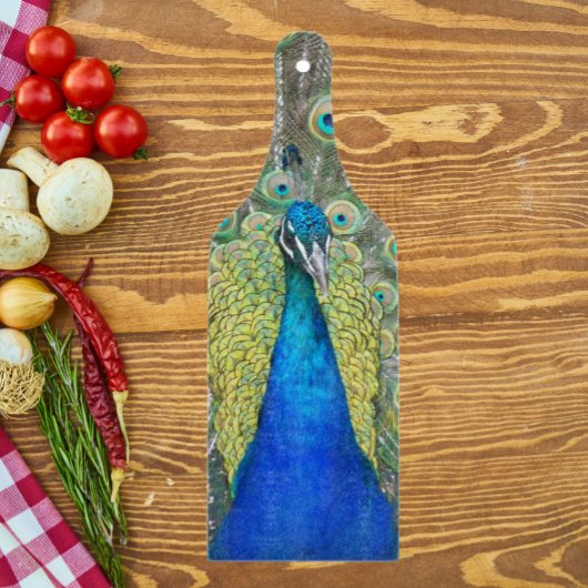 Blauer Pfauenfeder Schneidebrett