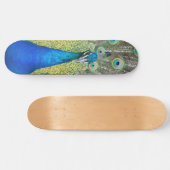 Blauer Pfauenfeder Skateboard (Horizontal)