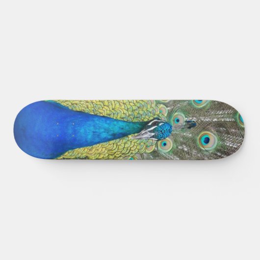 Blauer Pfauenfeder Skateboard (Horizontal)