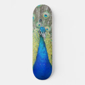 Blauer Pfauenfeder Skateboard (Vorderseite)