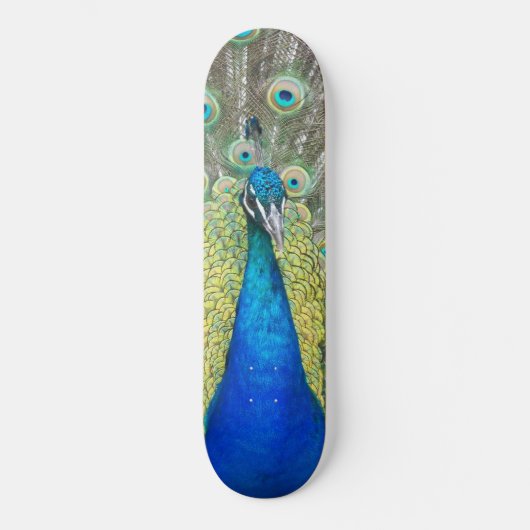 Blauer Pfauenfeder Skateboard (Vorderseite)