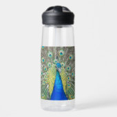 Blauer Pfauenfeder Trinkflasche (Vorne)