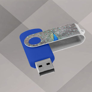 Blauer Pfauenfeder USB Stick