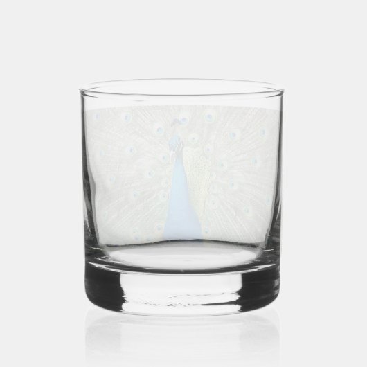 Blauer Pfauenfeder Whiskyglas (Rückseite)