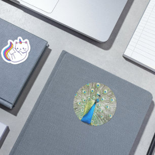 Blauer Pfauenfedermantel Plumage Foto Herz-Aufkleber