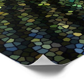 Blauer Pfauenfuß mit festem Glass-Effekt Poster (Ecke)