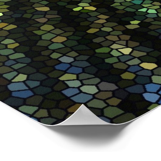 Blauer Pfauenfuß mit festem Glass-Effekt Poster (Ecke)