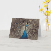 Blauer Pfauengedeckte Grußkarte Karte (Gelbe Blume)