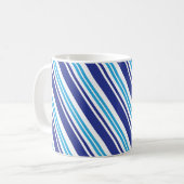 Blauer Pfefferminz-Streifen Kaffeetasse (Vorderseite Links)