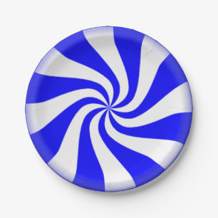Blauer Pfefferminz-Wirbels-PapierTeller Pappteller