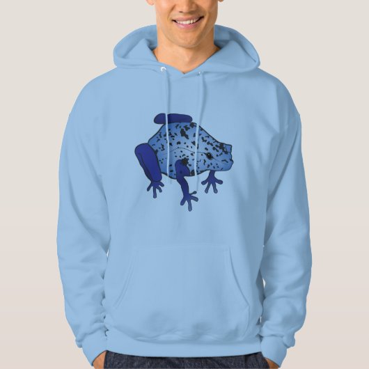 Blauer Pfeil-Frosch Hoodie (Vorderseite)