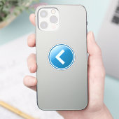Blauer Pfeilknopf - Links Aufkleber (Telefon)