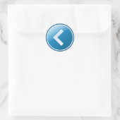 Blauer Pfeilknopf - Links Runder Aufkleber (Tasche)