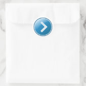 Blauer Pfeilknopf - Rechts Runder Aufkleber (Tasche)
