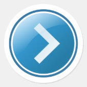 Blauer Pfeilknopf - Rechts Runder Aufkleber (Vorderseite)