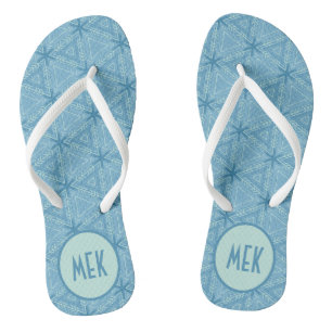Blauer Pfeilmuster mit Monogramm Badesandalen