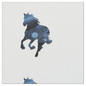 Blauer Pferdegewebe Stoff (Nahaufnahme)