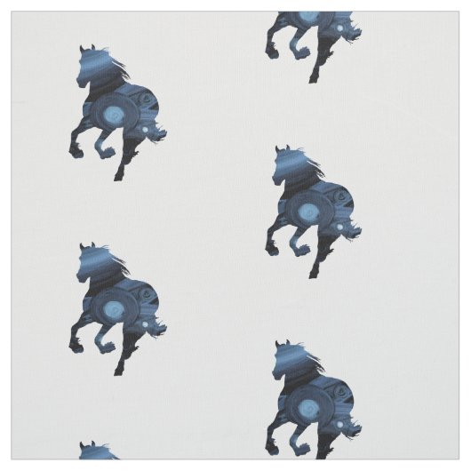 Blauer Pferdegewebe Stoff (Muster)