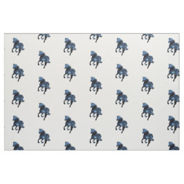Blauer Pferdegewebe Stoff