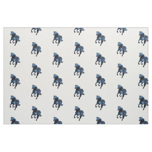 Blauer Pferdegewebe Stoff