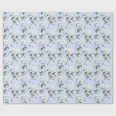 Blauer Pfingstrosentraum Geschenkpapier (Flach)