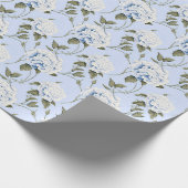 Blauer Pfingstrosentraum Geschenkpapier (Ecke)
