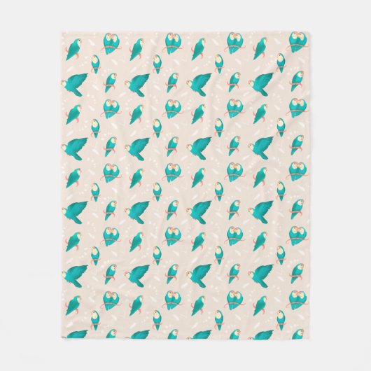 Blauer Pfirsich gegenüber Lovebird Fleecedecke (Vorderseite)