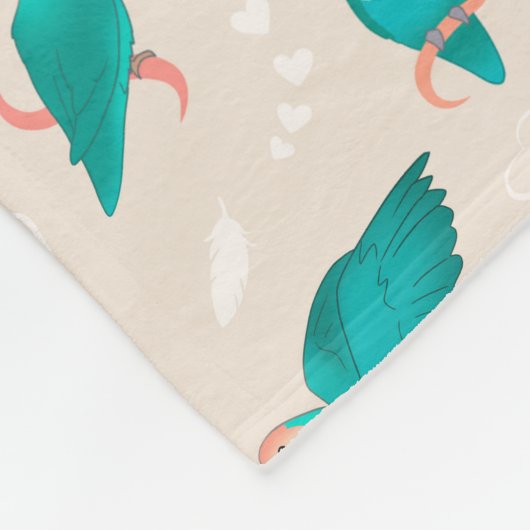 Blauer Pfirsich gegenüber Lovebird Fleecedecke (Ecke)