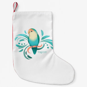 Blauer Pfirsich gegenüber Lovebird Kleiner Weihnachtsstrumpf