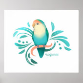 Blauer Pfirsich gegenüber Lovebird Poster (Vorne)