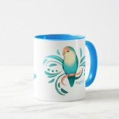 Blauer Pfirsich gegenüber Lovebird Tasse (VorderseiteRechts)