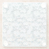 Blauer Pfirsich Weiße Blüte Glasuntersetzer (Rückseite)