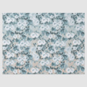 Blauer Pfirsich Weiße Blüte Seidenpapier (Vorderseite)