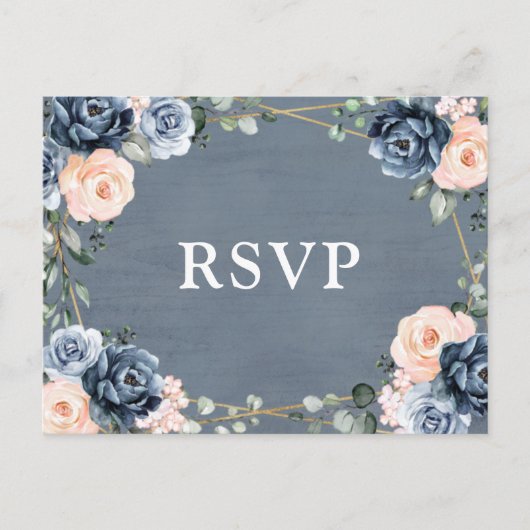 Blauer Pfirsichblau Geometrische UAWG Postkarte (Vorderseite)