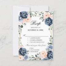 Blauer Pfirsichblutdruck Geometric Floral Wedding 