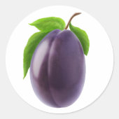 Blauer Pflaume Runder Aufkleber (Vorderseite)
