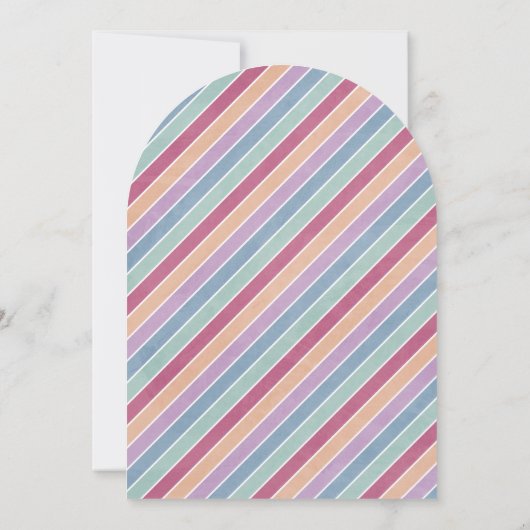 Blauer Pflaumen-Regenbogen Kindergeburt Einladung (Rückseite)