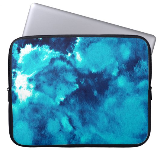 Blauer Phantom Fashion Patterns Dirty Plash Waterc Laptopschutzhülle (Vorderseite)