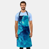 Blauer Phantom Fashion Patterns Dirty Plash Waterc Schürze (Getragen)