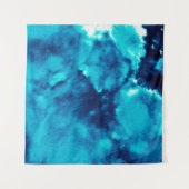 Blauer Phantom Fashion Patterns Dirty Plash Waterc Wandteppich (Vorderseite (Horizontal))