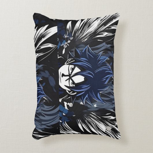 Blauer Phantom-Suchender Dekokissen (Vorderseite(Vertikal))