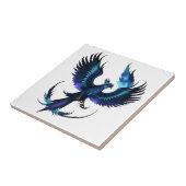 blauer Phoenix Fliese (Seite)