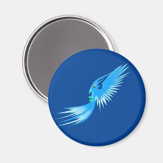 Blauer Phoenix Magnet (Vorderseite/Rückseite)