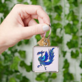 Blauer Phoenix Schlüsselanhänger (Hand)