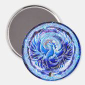Blauer Phönix Magnet (Vorderseite/Rückseite)
