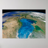 Blauer Phytoplankton blühen im Schwarzen Meer Poster (Vorne)