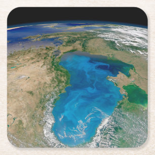 Blauer Phytoplankton blühen im Schwarzen Meer Rechteckiger Pappuntersetzer